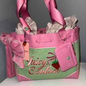 Juicy Couture Strawberry Tote Retro Green 
Bag Handbag Purse NWT Y2K 🍓